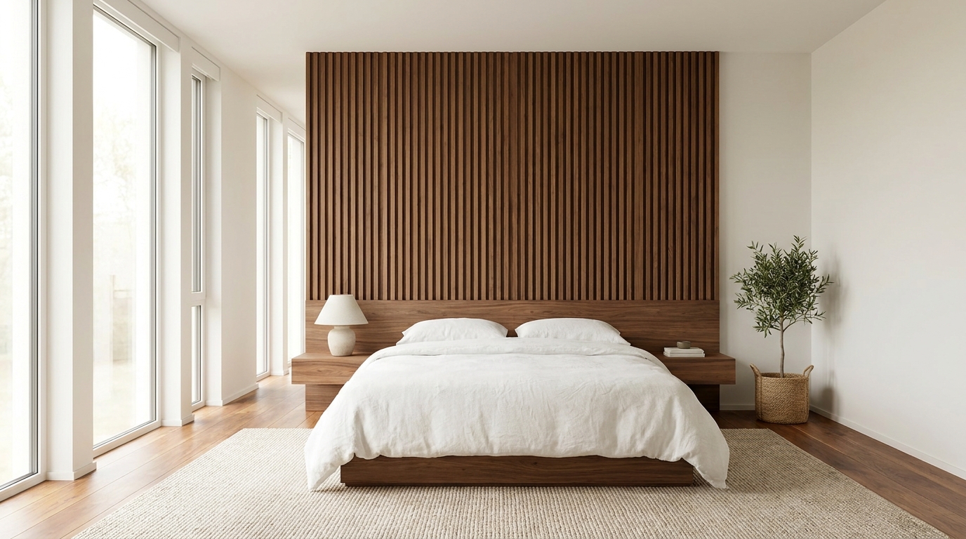 Wood Slat Accent Walls: Bringing the Room-Divider Look to a Single Wall
