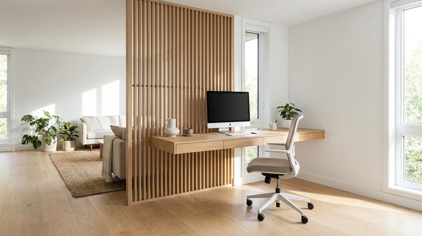 How to Match a Wood Slat Room Divider to Your Existing Floors and Trim