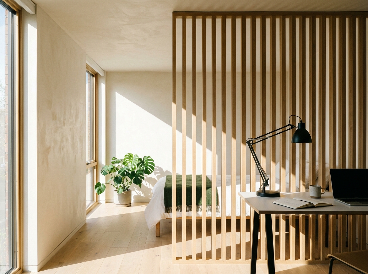 Wood Slat Dividers for Guest Rooms: Zoning a Spare Room That Has to Do Two Jobs