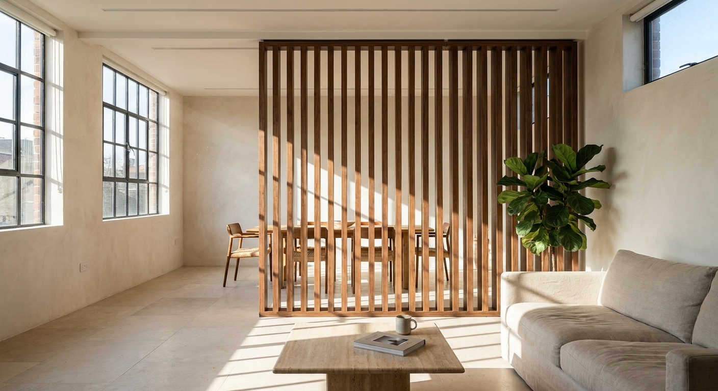 How Tall Should a Wood Slat Divider Be? A Height Guide for Open-Plan Homes