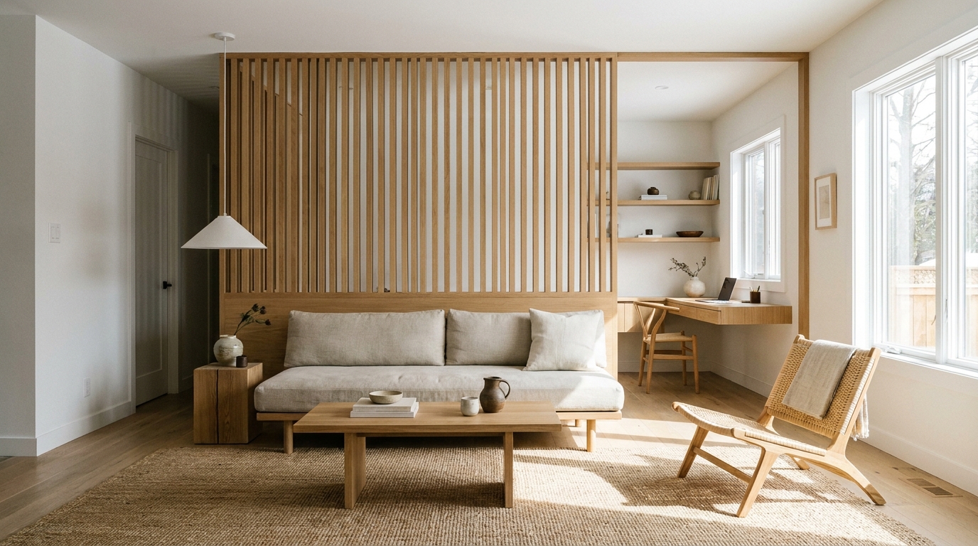 Japandi Interiors in 2026: Why Wood Slat Room Dividers Are the Defining Feature